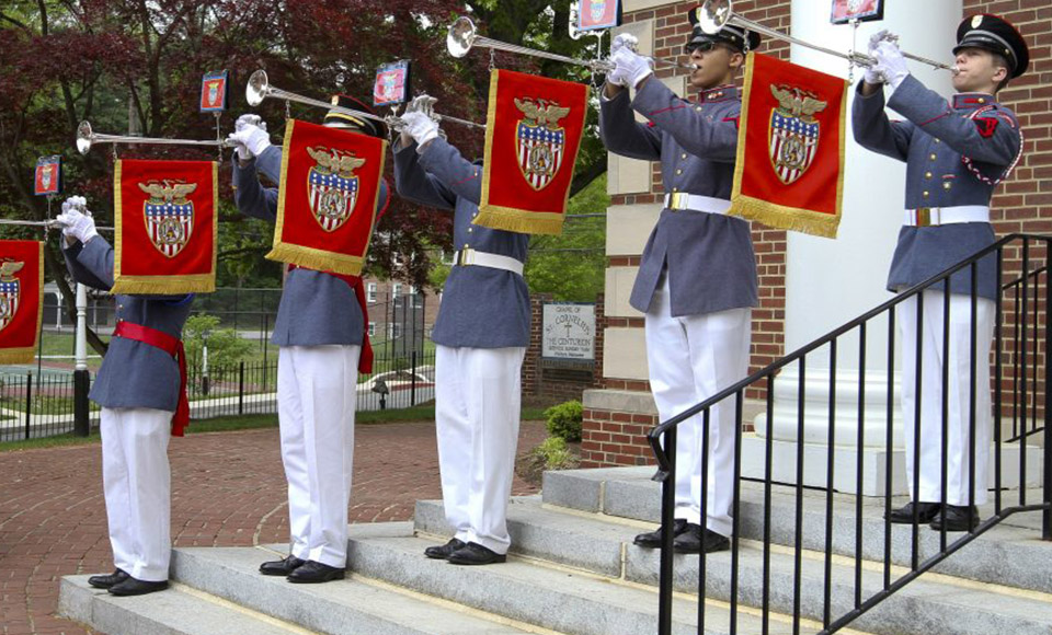 Valley Forge Military Academy Band's Famous "Herald Trumpeters" — Alumni Weekend Chapel 2017