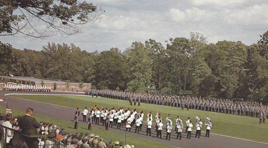 Color Photo -- 1968 Parade -- Had these nearly every week, once the snow was gone. Note Band in whites in foreground and Field Music in whites in left.